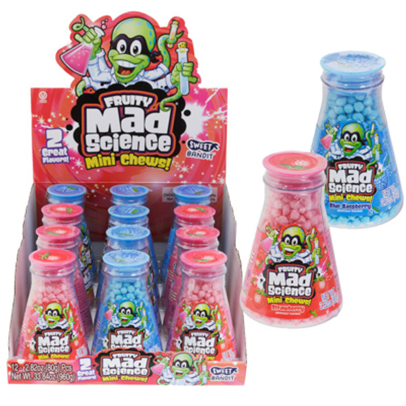 CANDY MAD SCIENCE MINI CHEWS 2.82OZ COUNTER DISPLAY