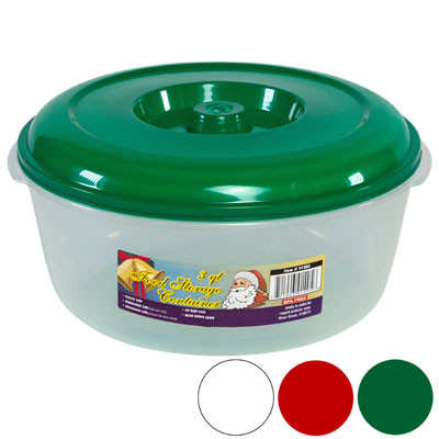 FOOD STORAGE CONTAINER ROUND3 QT 3 COLOR LIDS - CLEAR BOTTOMRED, WHITE, GREEN, #OMEGA BOWL 5