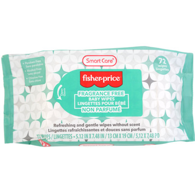 BABY WIPES 72CT FRAGRANCE FREE FISHER PRICE