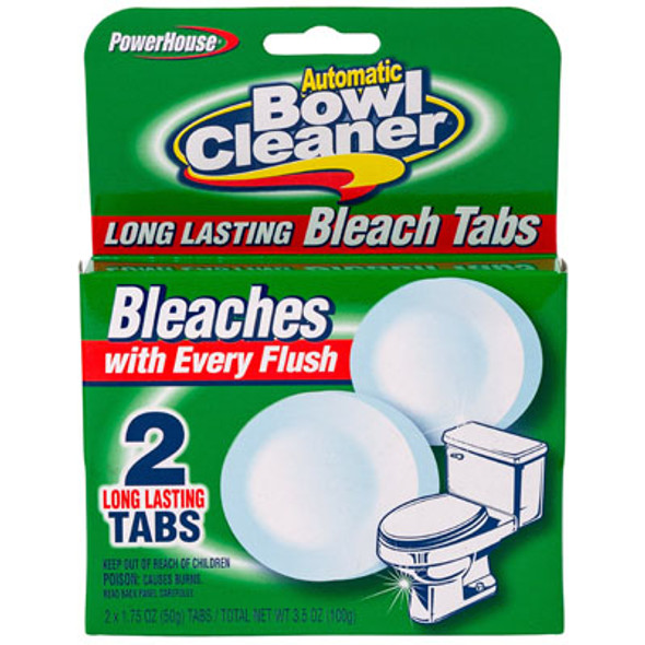 TOILET BOWL CLEANER 2CT BLEACH TABS POWERHOUSE 2-6PC PDQ