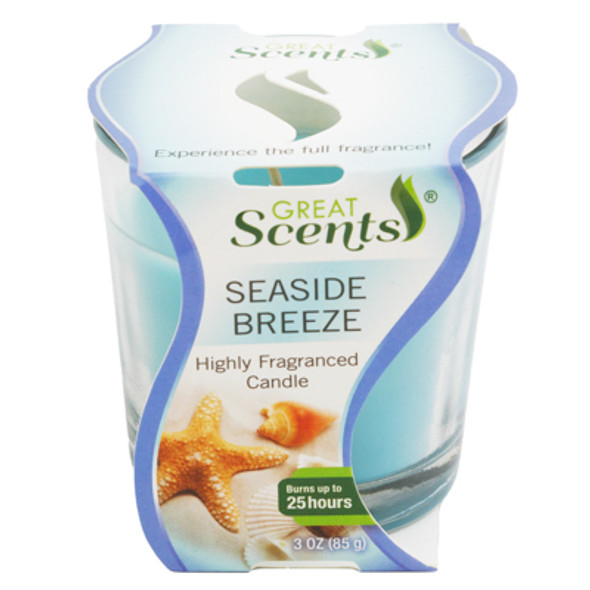 CANDLE 3OZ SEASIDE BREEZE GREAT SCENTS