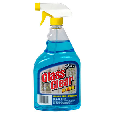 CLEANER GLASS 32 OZ CLEAR W/AMMONIA W/TRIGGER FIRST FORCE