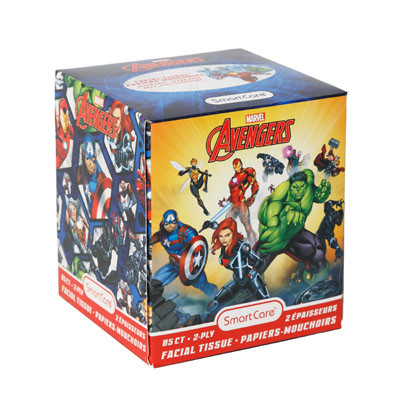 FACIAL TISSUE 85CT MARVEL AVENGERS 2PLY WHITE BOXED