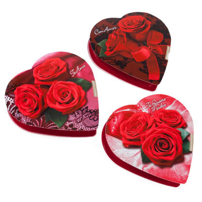 VALENTINE CANDY CHOCOLATE HEART SPANISH ROSE AND LACE 2.0 OZ PDQ