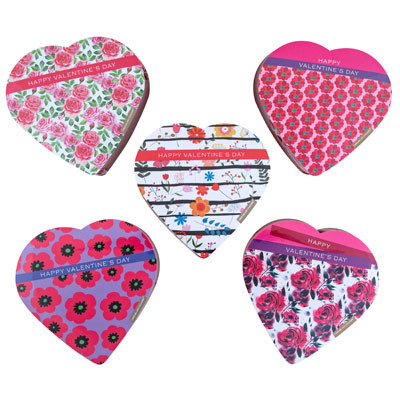 VALENTINE CANDY CHOCOLATE HEART FASHION FLOWERS 2.0 OZ 5 ASST PDQ