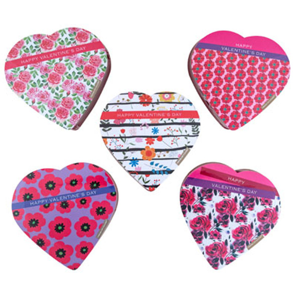 VALENTINE CANDY CHOCOLATE HEART FASHION FLOWERS 2.0 OZ 5 ASST PDQ