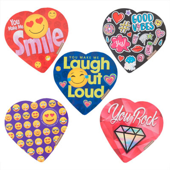 VALENTINE CANDY CHOCOLATE HEART SOCIAL MEDIA 5 ASST 2.0 OZ PDQ