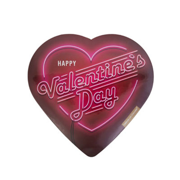 VALENTINE CANDY CHOCOLATE HEART NEON 2 OZ PDQ