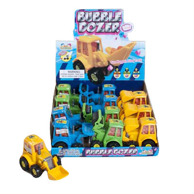 GUM NUGGET FILLED TRUCK BUBBLE DOZER 12-PC 3-ASSORTED COUNTER DISPLAY