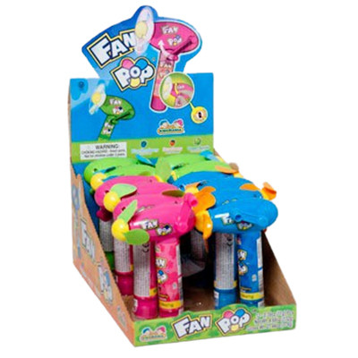 CANDY FILLED FAN POP 3 ASSORTED FRUIT FLAVORS COUNTER DISPLAY