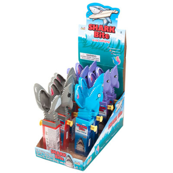 CANDY SHARK BITE LOLLIPOP 12PC COUNTER DISPLAY CANDY SHARK BITE LOLLIPOP 12PC COUNTER DISPLAY