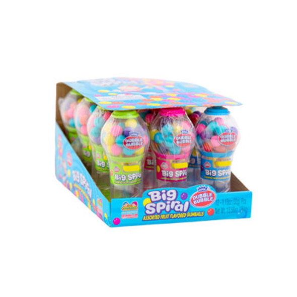 CANDY BIG SPIRAL ASSORTED GUMBALLS FRUIT FLAVORED GUMBALL MACHINEIN COUNTER DISPLAY