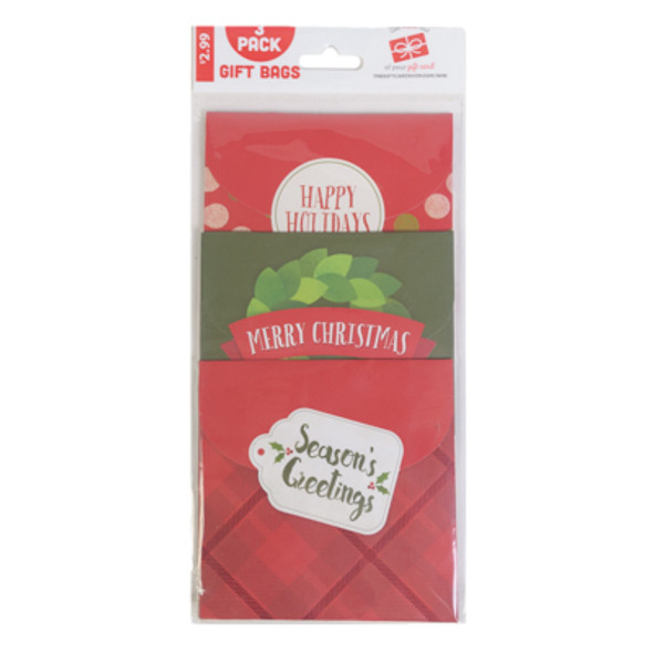 SMALL PEEL N STICK GIFT BAGS 3PK PP 2.99 SMALL PEEL N STICK GIFT BAGS 3PK PP 2.99