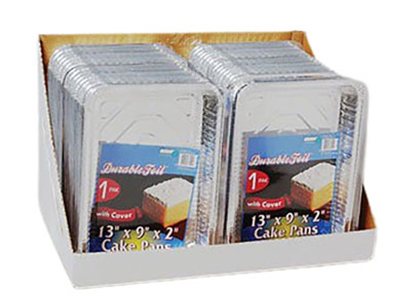 ALUMINUM CAKE PAN W/LID 13X9X2 COUNTER DISPLAY MADE IN USA
