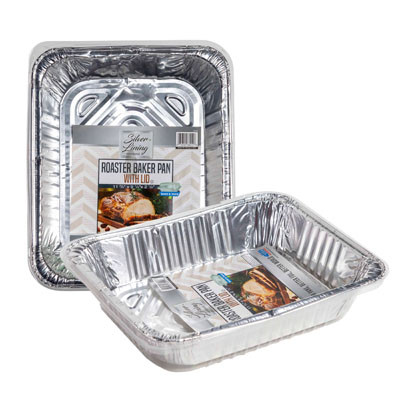 ALUMINUM ROASTER BAKER W/LID 11.75X9.25X2.5 COUNTER DISPLAY MADE IN USA