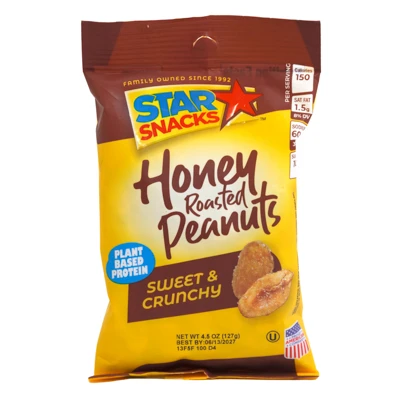 NUTS HONEY ROASTED PEANUT SWEET & CRUNCHY 4.5OZ