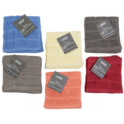 KITCHEN DISH CLOTH 2PK 12X12 RANDOM ASST CLRS PEGGABLE