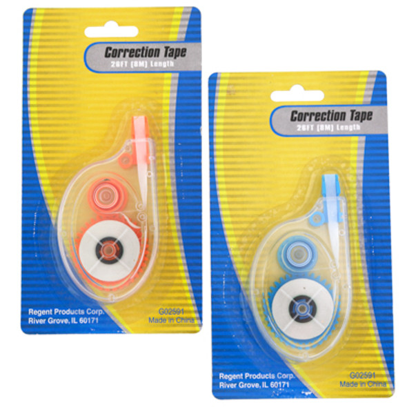 CORRECTION TAPE 26FT LBLUE/ORANGE COLOR STAT/BLISTER