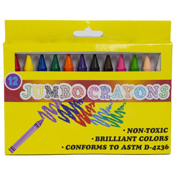 CRAYONS 12CT JUMBO 3.93IN L7/16 INCH WINDOW BOX