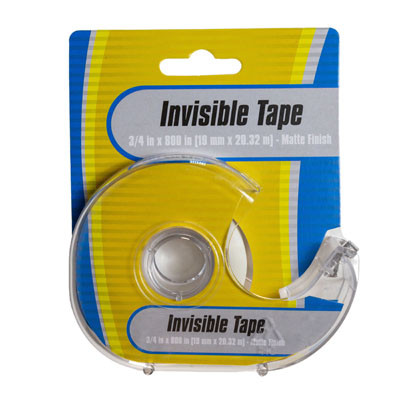 TAPE INVISIBLE MATTE FINISH .75 X 800IN PEGGABLE HEADER