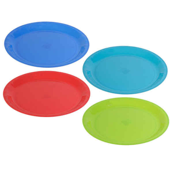 SERVING PLATTER 14IN ROUND 4ASST SUMMER COLORS IN 48PC PDQ UPC LABEL