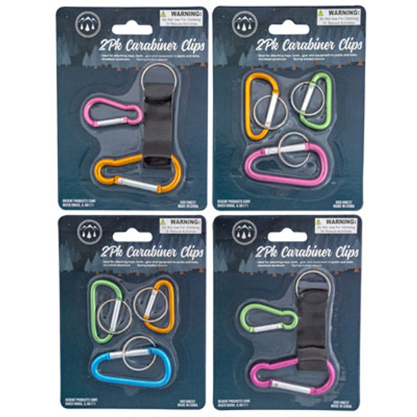 CARABINER CLIP METAL 2 OR 3PK ASST SIZES/12PC MERCH STRIP BLISTER CARD CARABINER CLIP METAL 2 OR 3PK ASST SIZES/12PC MERCH STRIP BLISTER CARD