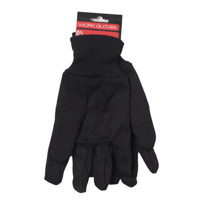 WORK GLOVES BROWN JERSEY 10IN 100% POLYESTER HRDW/TCD