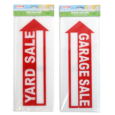 SIGN GARAGE/YARD SALE W/2 STAKES 16 X 6IN H 2AST PBH