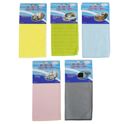 CLEANING CLOTH MICROFIBER 5 ASST FUNCTIONS 12X12 12PC MDSG STRIP INCLUDED/NOT PRELOADED CLEANING TIE-ON CARD