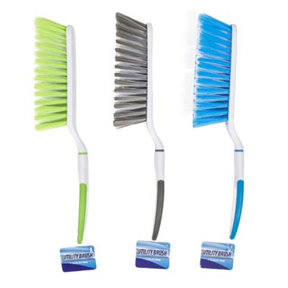 BRUSH HANDLED 12.5IN 3ASST COLOR UTILITY STYLE CLEANING HANGTAG BRUSH HANDLED 12.5IN 3ASST COLOR UTILITY STYLE CLEANING HANGTAG