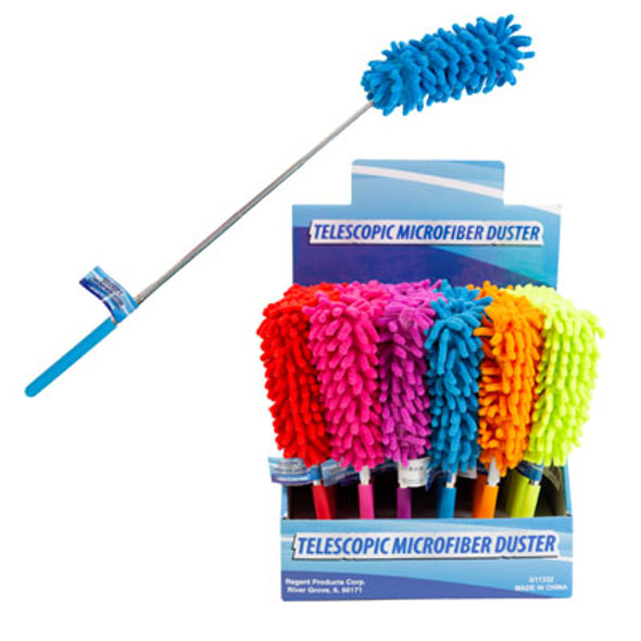 DUSTER MICROFIBER TELESCOPIC EXTEND TO 29IN IN 24PC PDQ 4ASST COLORS CLEANING LABEL DUSTER MICROFIBER TELESCOPIC EXTEND TO 29IN IN 24PC PDQ 4ASST COLORS CLEANING LABEL