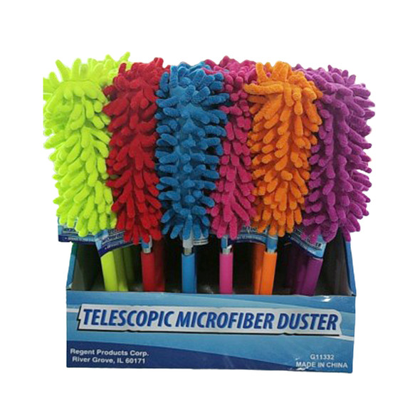 DUSTER MICROFIBER TELESCOPIC EXTEND TO 29IN IN 24PC PDQ ASST COLORS CLEANING LABEL