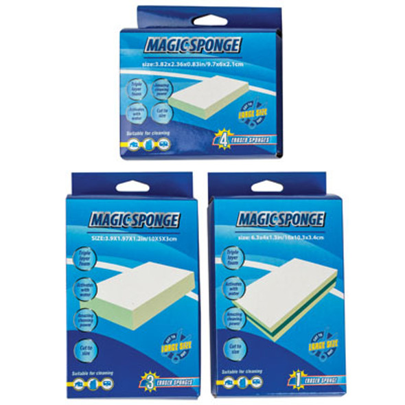ERASER SPONGE CLEANING PADS 3AST 4PK/3PK/SINGLE JUMBO COLOR BOX