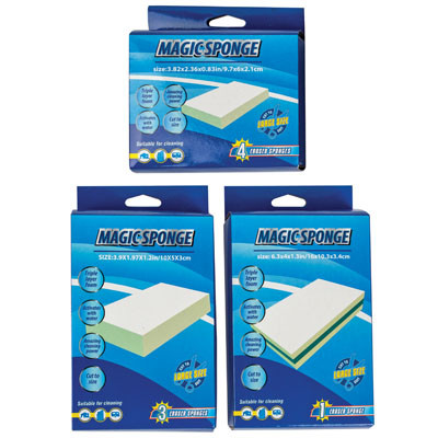 ERASER SPONGE CLEANING PADS 3AST 4PK/3PK/SINGLE JUMBO COLOR BOX