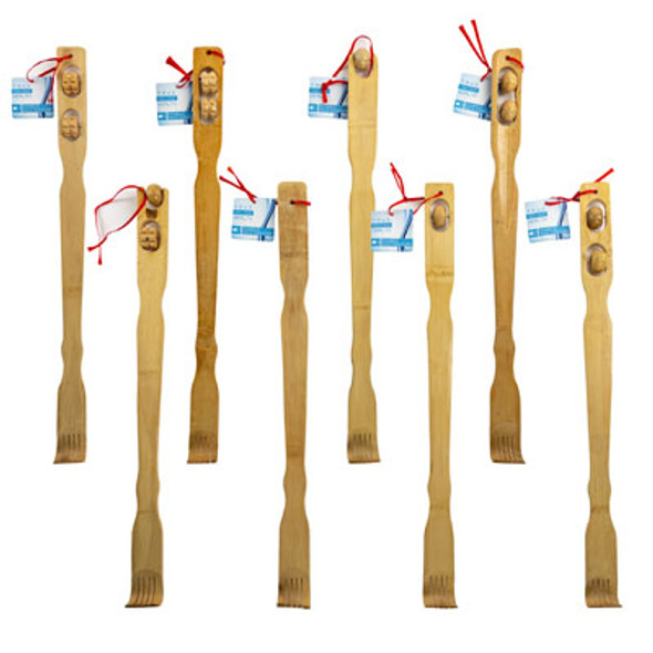 BACK SCRATCHER 20IN BAMBOO 8 AST WITH MASSAGE ROLLERS HBA HT BACK SCRATCHER 20IN BAMBOO 8 AST WITH MASSAGE ROLLERS HBA HT