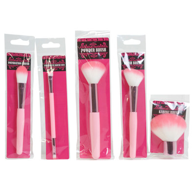 MAKEUP BRUSHES 5AST SHAPES PINK HANDLE & TIP EQUALLY ASSORTED HBA/PB INSERT