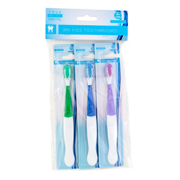 TOOTHBRUSH KIDS 4+ SOFT BRISTLE 3PK EA IN OWN BLISTERCARD/PBH3 COLORS PER PACK TOOTHBRUSH KIDS 4+ SOFT BRISTLE 3PK EA IN OWN BLISTERCARD/PBH3 COLORS PER PACK