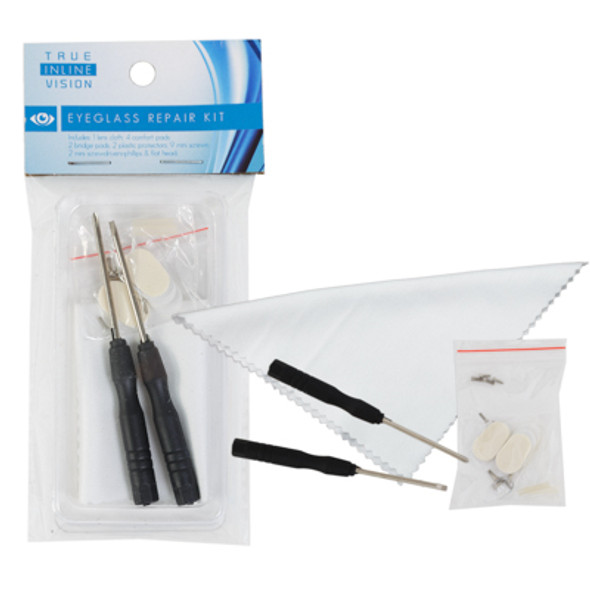EYEGLASS REPAIR KIT 12PC MDSGSTP SCREWDRIVER/PADS/SCREWS PB HBLISTER BOX/COMPONENTS IN NOTES