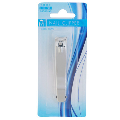 NAIL CLIPPER 3.15IN METAL W/FILE HBA BLISTER/12PC MDSG STRP