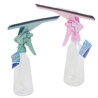 SPRAY BOTTLE WITH SQUEEGEE HEAD 350ML/11.84OZ 2AST COLORS HT