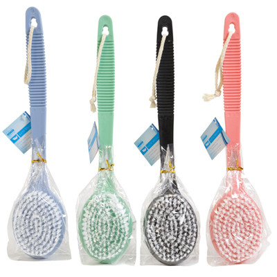 BATH BRUSH BRISTLE 13.39IN L PP PLASTIC 4 COLORS HBA/HT