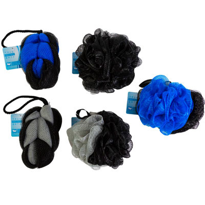 BATH SPONGE 3AST CHARCOAL/EXFOLIATING/70GM BAND HBA HT