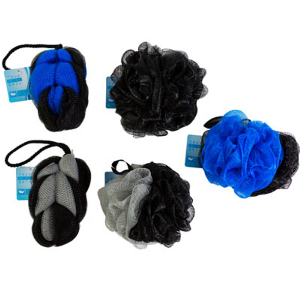 BATH SPONGE 3AST CHARCOAL/EXFOLIATING/70GM BAND HBA HT