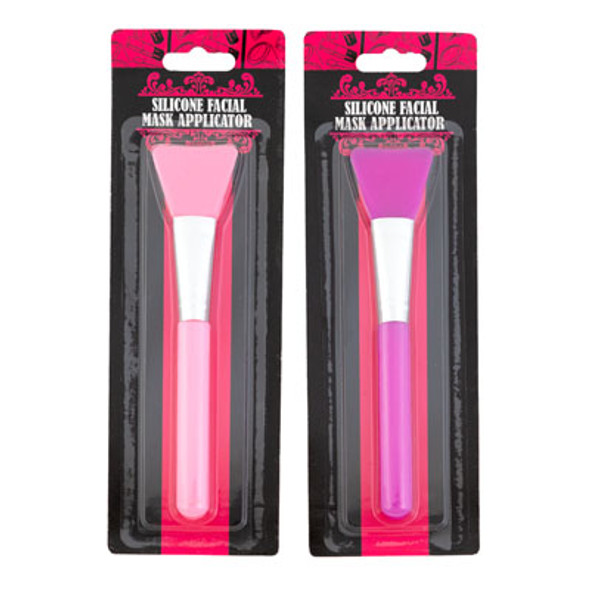 FACIAL MASK APPLICATOR SILICONE COSM BRUSH 2AST CLR/12PC MDSGSTP HBA BLISTER/BLK N PINK ART