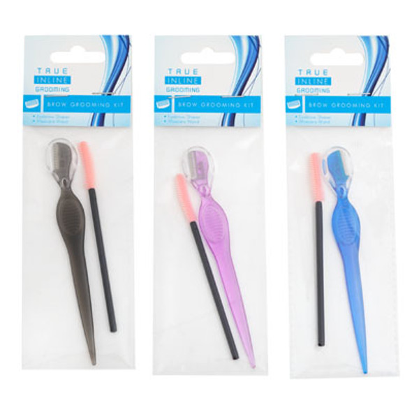 EYEBROW GROOMING KIT W/RAZOR & SPOOLIE WAND 3AST HBA/PBH EYEBROW GROOMING KIT W/RAZOR & SPOOLIE WAND 3AST HBA/PBH