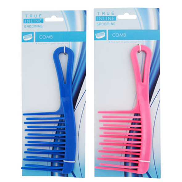 COMB DETANGLING 3.15 X 7.56IN 2AST COLORS HBA TIE ON CARD