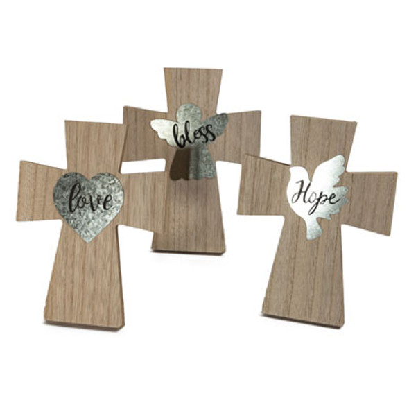 CROSS MDF TABLETOP/HANGING DECOR 3AST 5.8X7.8IN EASEL BACK UPC/MDF COMPLY LABEL CROSS MDF TABLETOP/HANGING DECOR 3AST 5.8X7.8IN EASEL BACK UPC/MDF COMPLY LABEL
