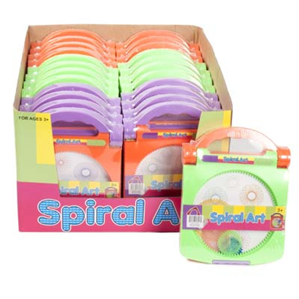 SPIRAL ART SET W/HANDLE & CASE 3AST IN 24PC PDQ
