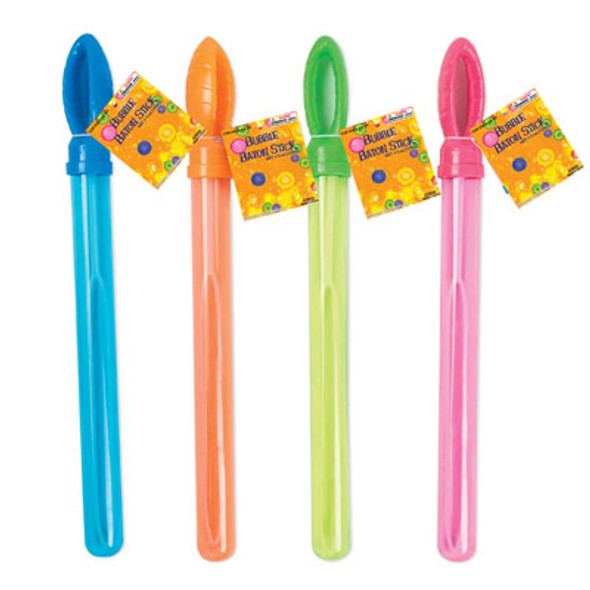BUBBLE BATON STICK 14IN 4AST CLR W/ROUND PEGGABLE HANDLE/HT 4OZ