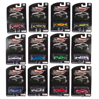 CAR DIECAST BODY FREE WHEEL 12AST STYLES 2.75 X 1.125IN EA ON BLC